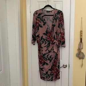 Nina Leonard Faux Wrap Dress